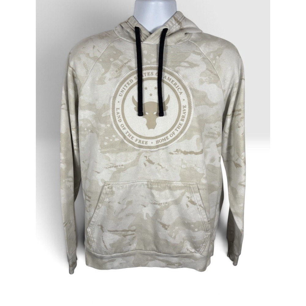 Under Armour Mens Project Rock USA Veterans Day Camo Hoodie Size Large -2266